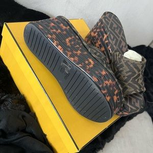 Fendi Zucca Print Wedges, Never worn! Pristine condition.